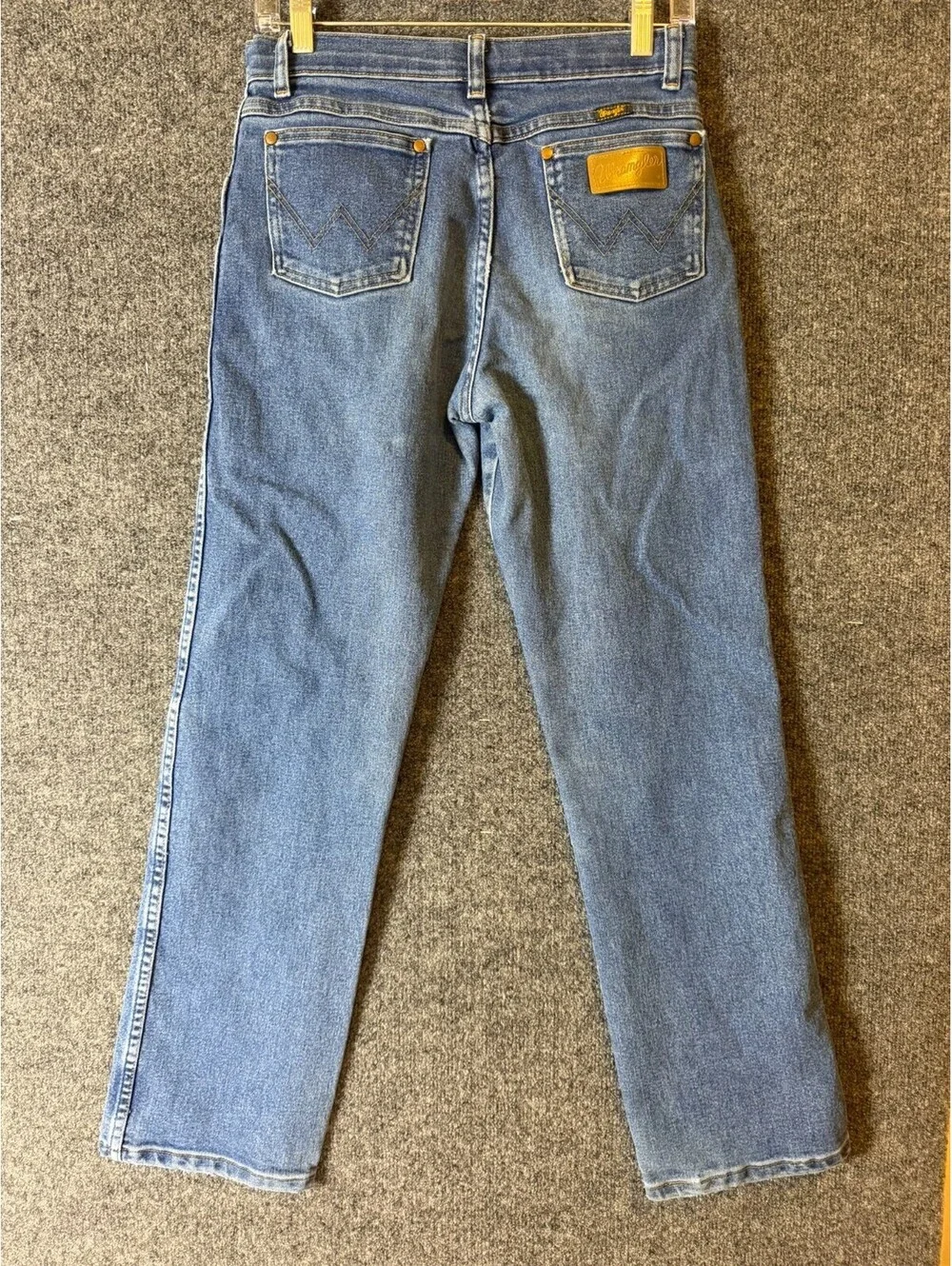 Wrangler Boys Size 18 Slim Blue Denim Jeans Cowboy Cut High Rise Stretch Western